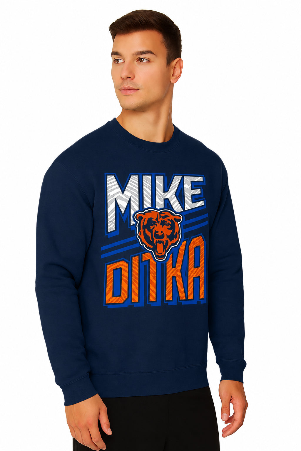 Zubaz NFL Legends Mike Ditka Chicago Bears Men's Legends Rise Up Crewneck Sweatshirt
