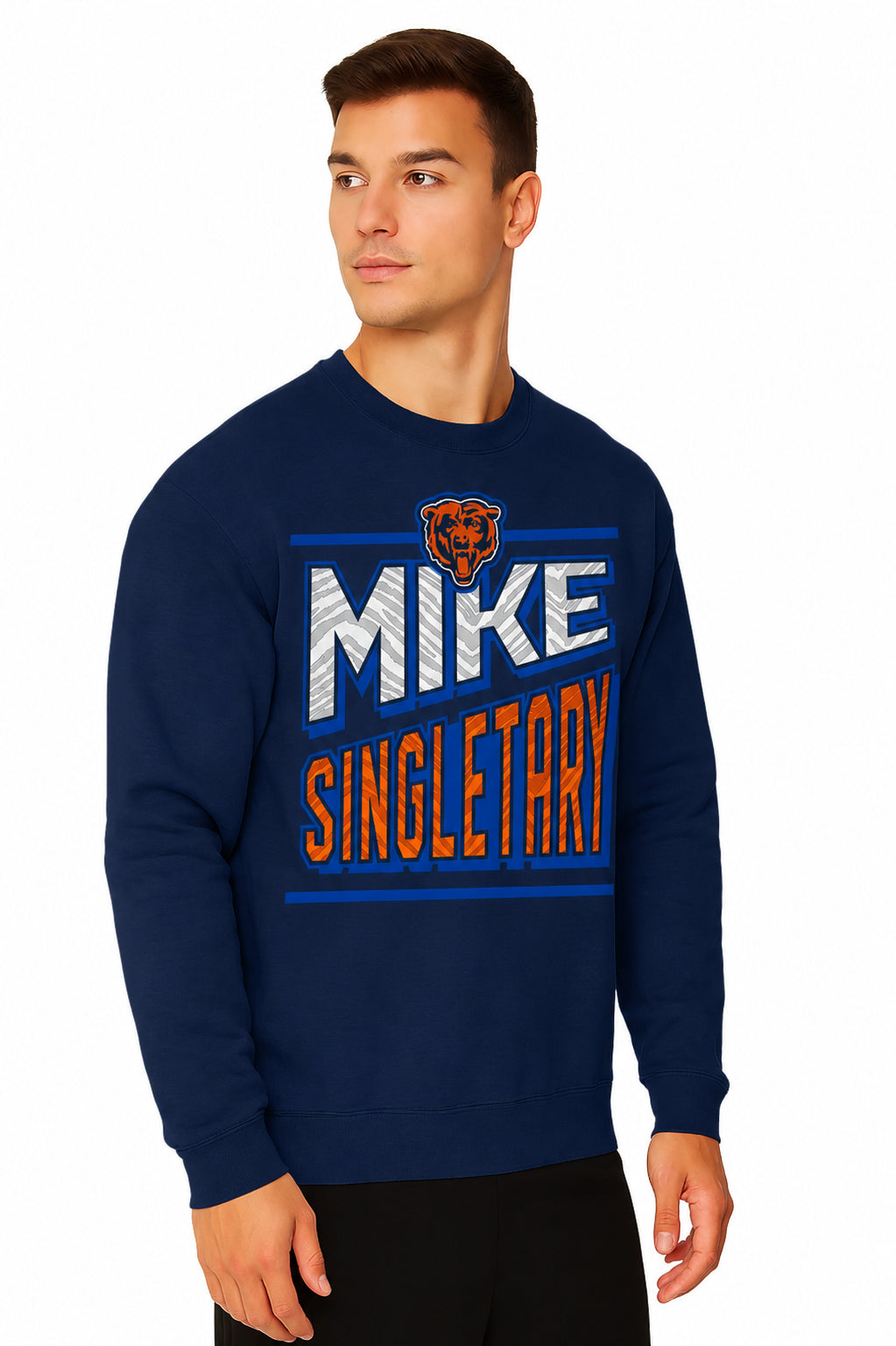 Zubaz NFL Legends Mike Singletary Chicago Bears Men's Legends Rise Up Crewneck Sweatshirt