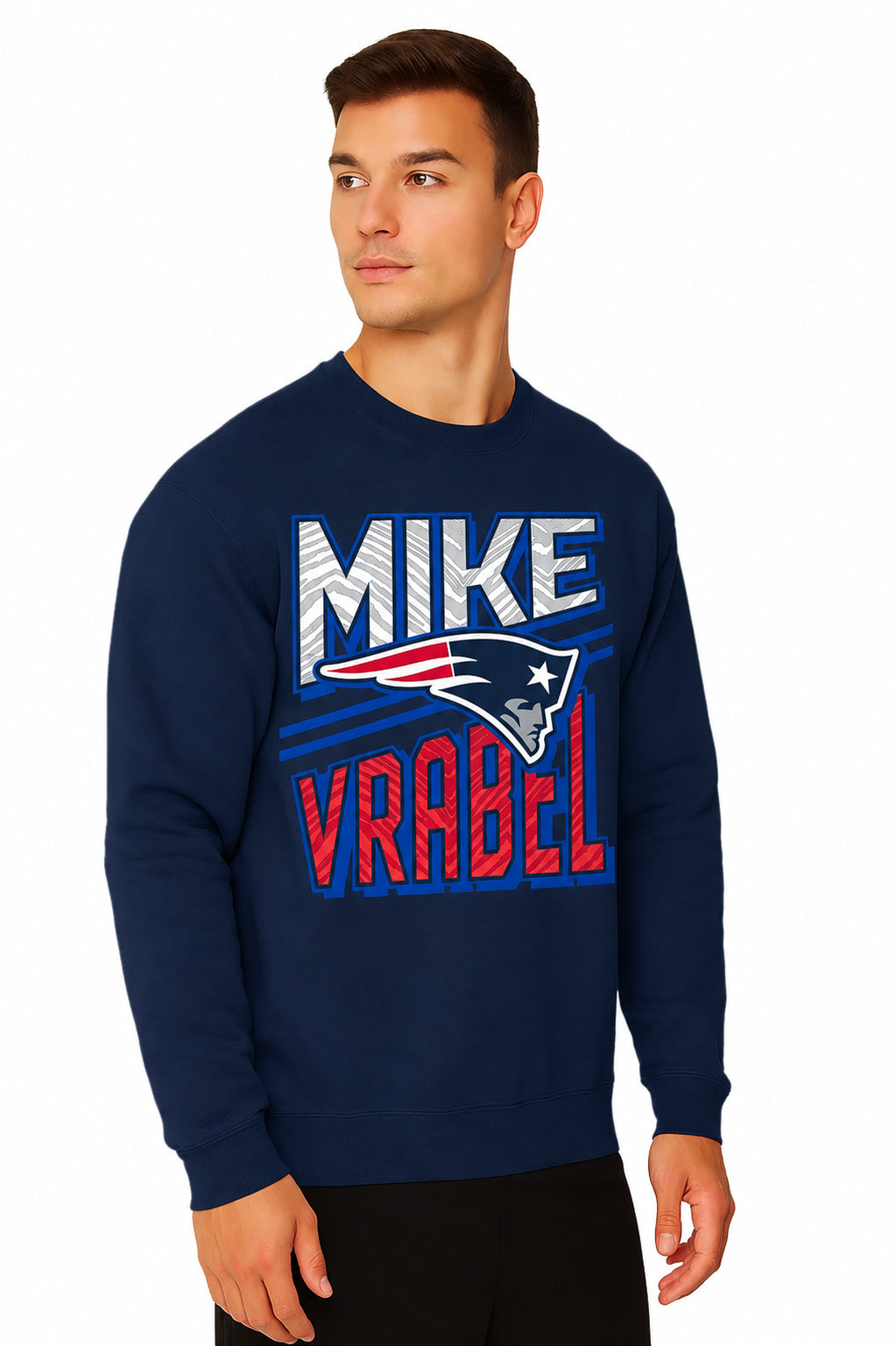 Zubaz NFL Legends Mike Vrabel New England Patriots Men's Legends Rise Up Crewneck Sweatshirt