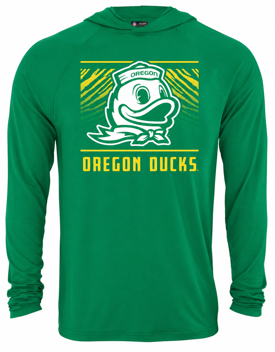 Zubaz NCAA Men's Team Color Tunnel Lightweight Hoodie, Oregon Ducks
