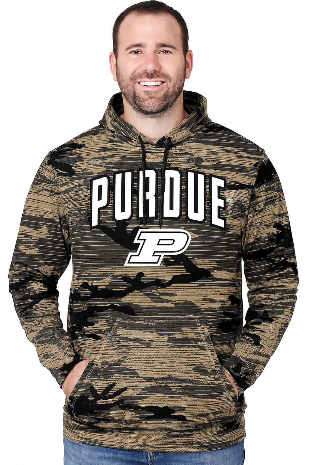 Zubaz NCAA Purdue Boilermakers Men's Arch All-Over Camo Hoodie