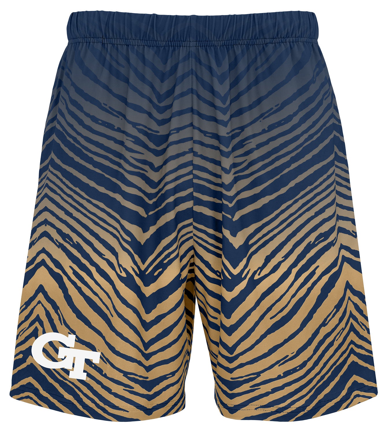 Zubaz NCAA Georgia Tech Yellow Jackets Men's 7-Inch Fade Primary Stacked Text Shorts