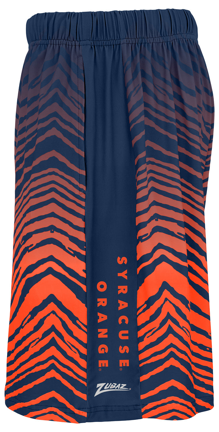 Zubaz NCAA Syracuse Orange Men's 7-Inch Fade Primary Stacked Text Shorts