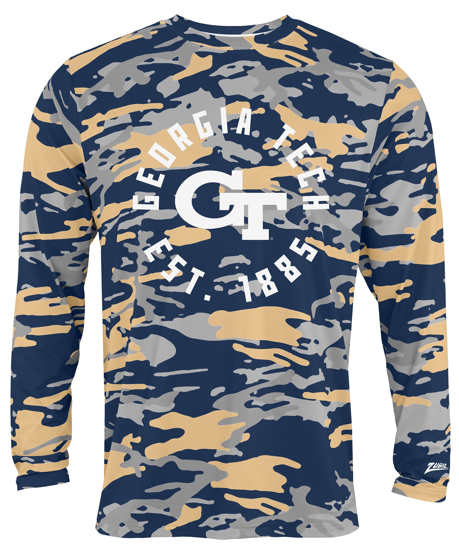 Zubaz NCAA Men's Alternate Camo Established Long Sleeve T-Shirt, Georgia Tech Yellow Jackets