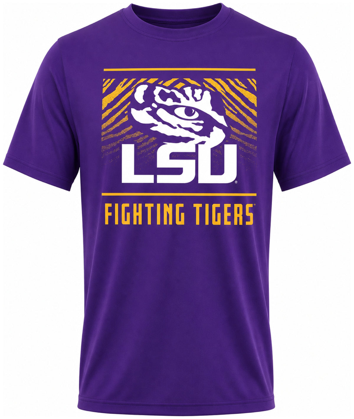 Zubaz NCAA Men's Tunnel Team Color Short Sleeve T-Shirt, LSU Tigers