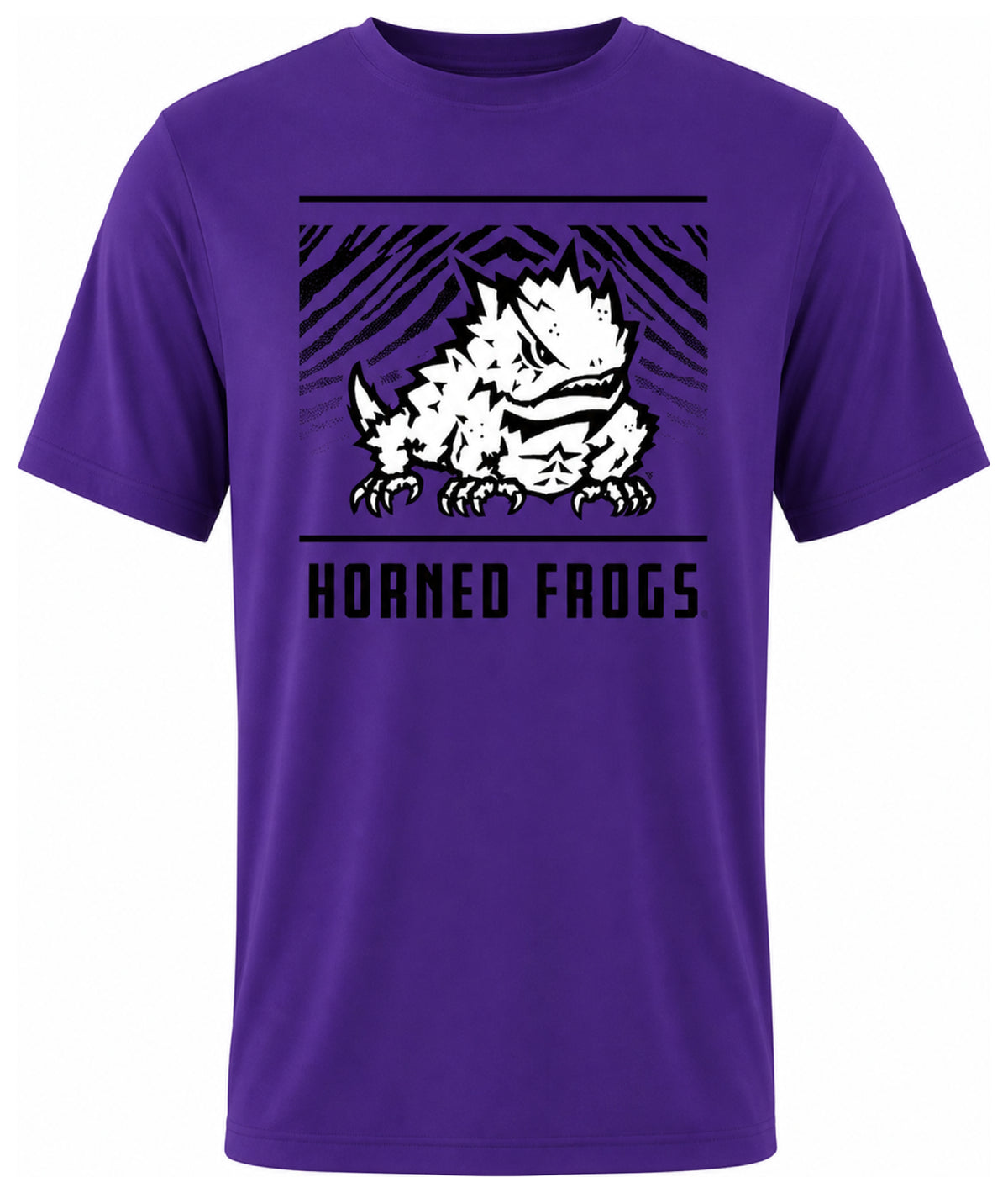 Zubaz NCAA Men's Tunnel Team Color Short Sleeve T-Shirt, TCU Horned Frogs