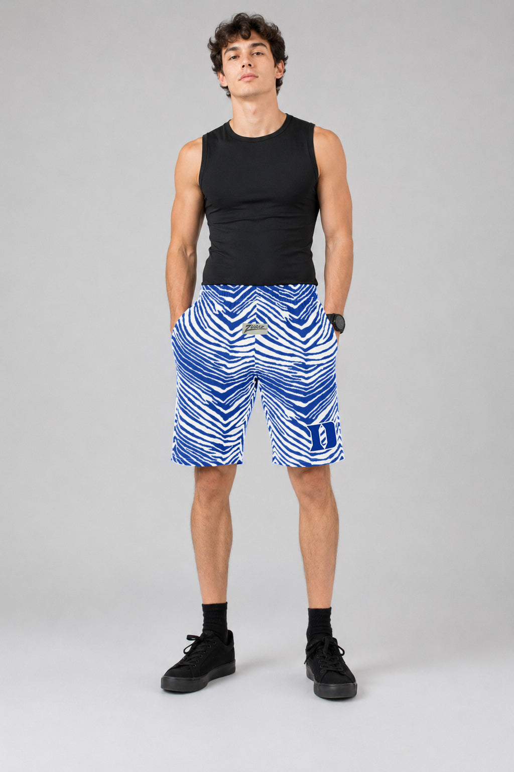 Zubaz NCAA Unisex Z88 Zebra Shorts - Duke Blue Devils