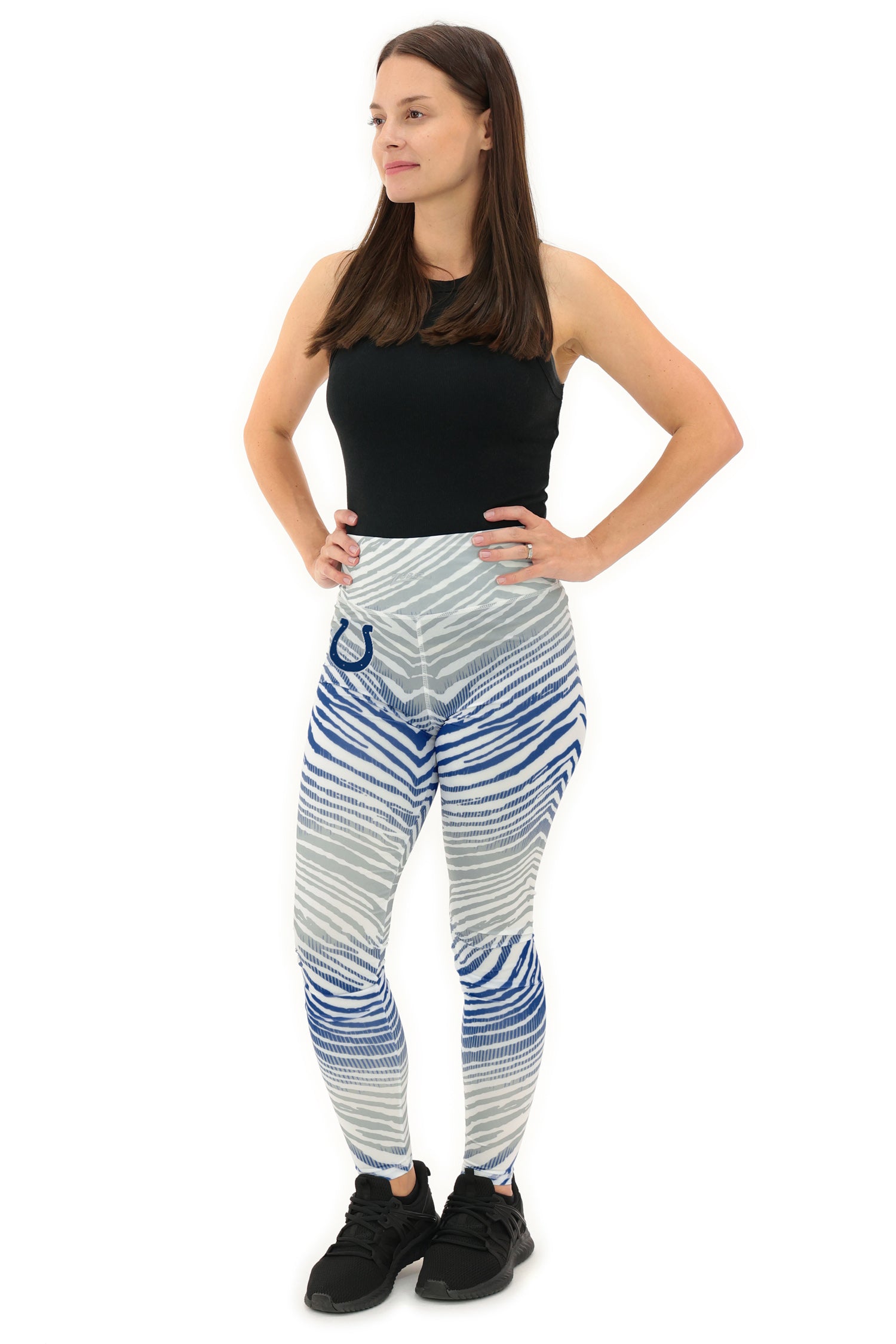 Zubaz NFL Women's Primary Logo Zebra Ombre Leggings, Indianapolis Colts