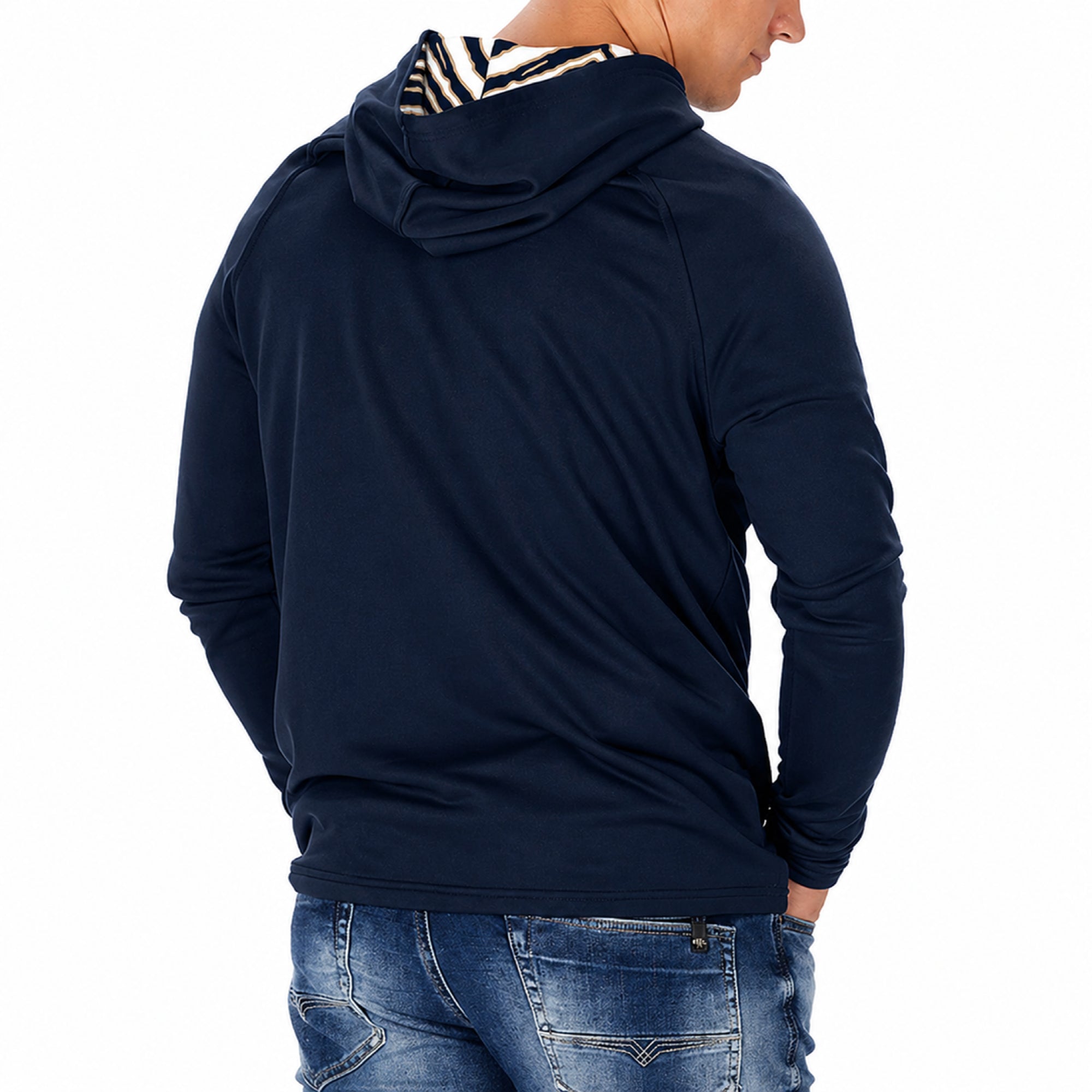 Zubaz NCAA Georgia Tech Yellow Jackets Men's Team 3 Color Zebra-Lined Lightweight Hoodie alternate view