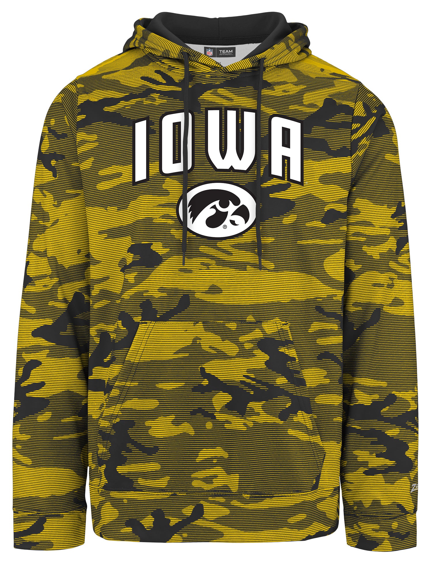 Zubaz NCAA Iowa Hawkeyes Men's Arch All-Over Camo Hoodie