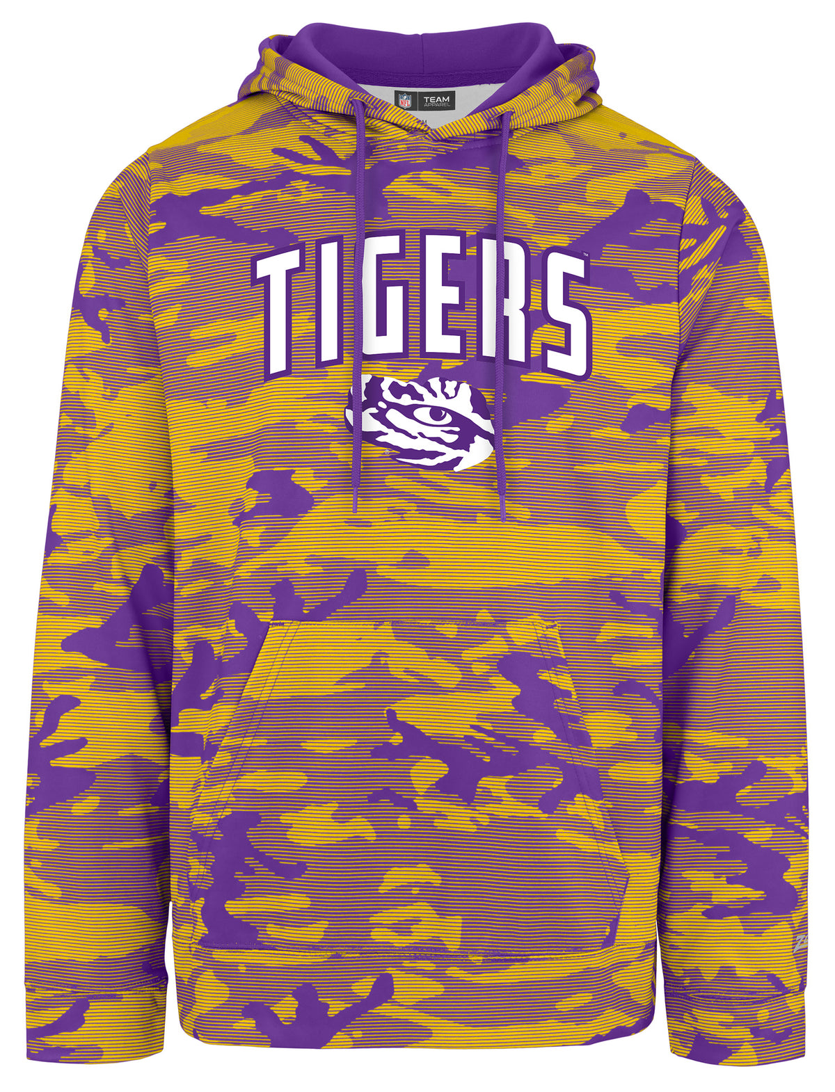 Zubaz NCAA LSU Tigers Men's Arch All-Over Camo Hoodie