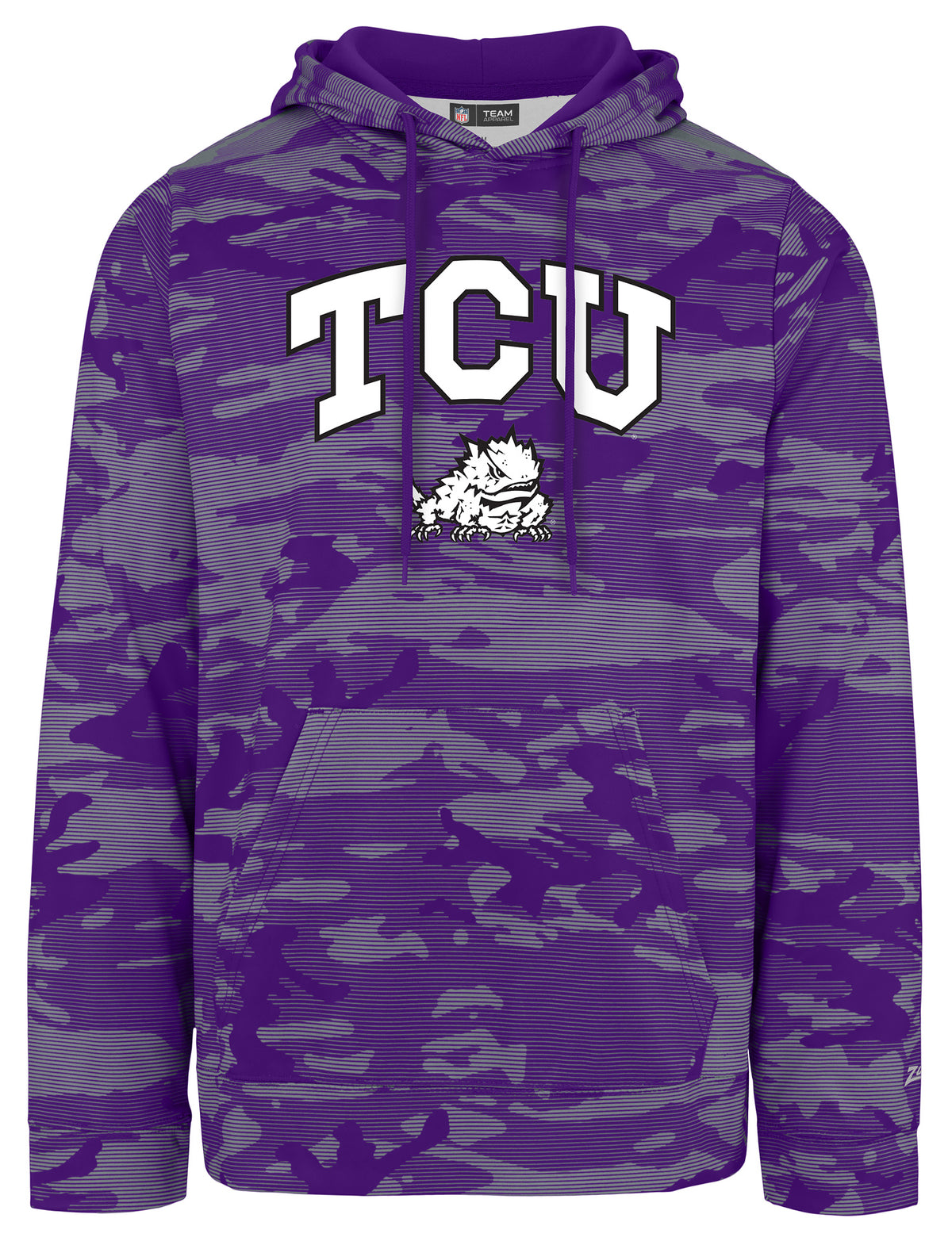 Zubaz NCAA TCU Horned Frogs Men's Arch All-Over Camo Hoodie