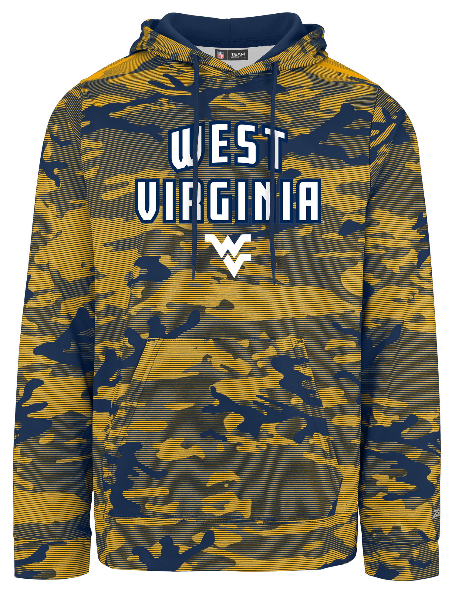 Zubaz NCAA West Virginia Mountaineers Men's Arch All-Over Camo Hoodie