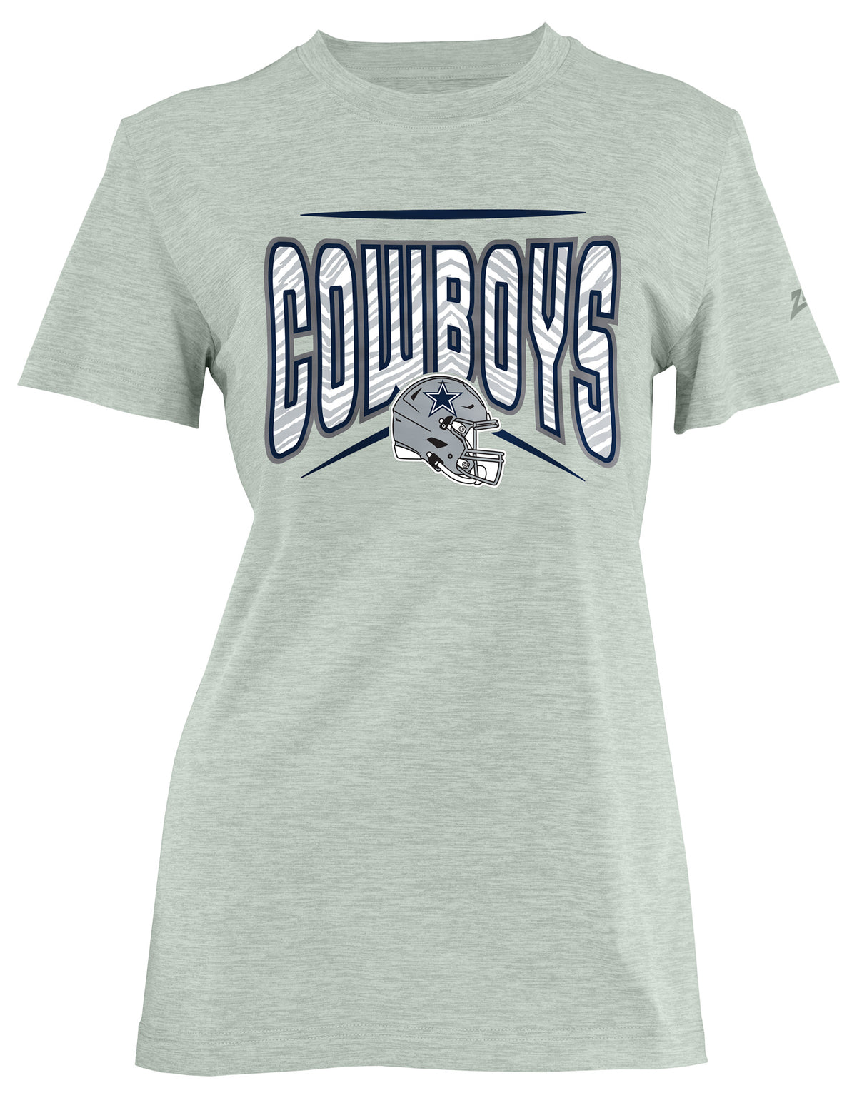 Zubaz NFL Dallas Cowboys Women's Heather Gray Quarterback Short-Sleeve T-Shirt
