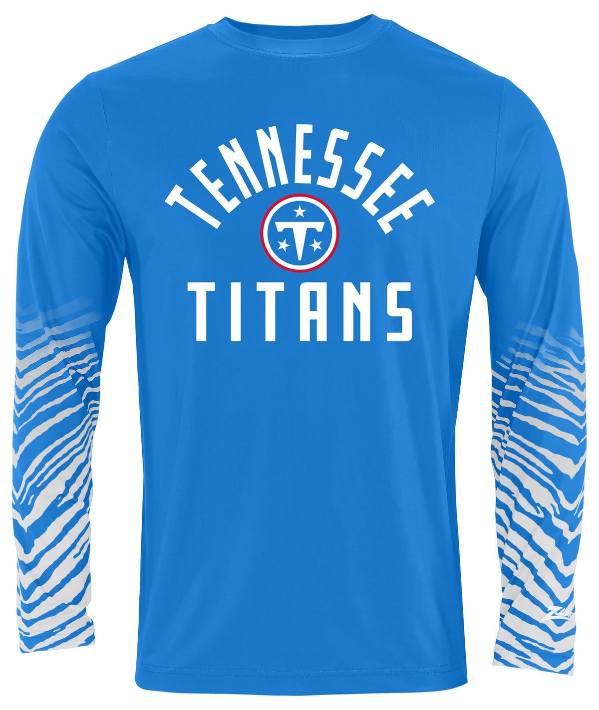 Zubaz NFL Men's Team Color Zebra Fade Sleeves Long Sleeve T-Shirt, Tennessee Titans (New Logo)
