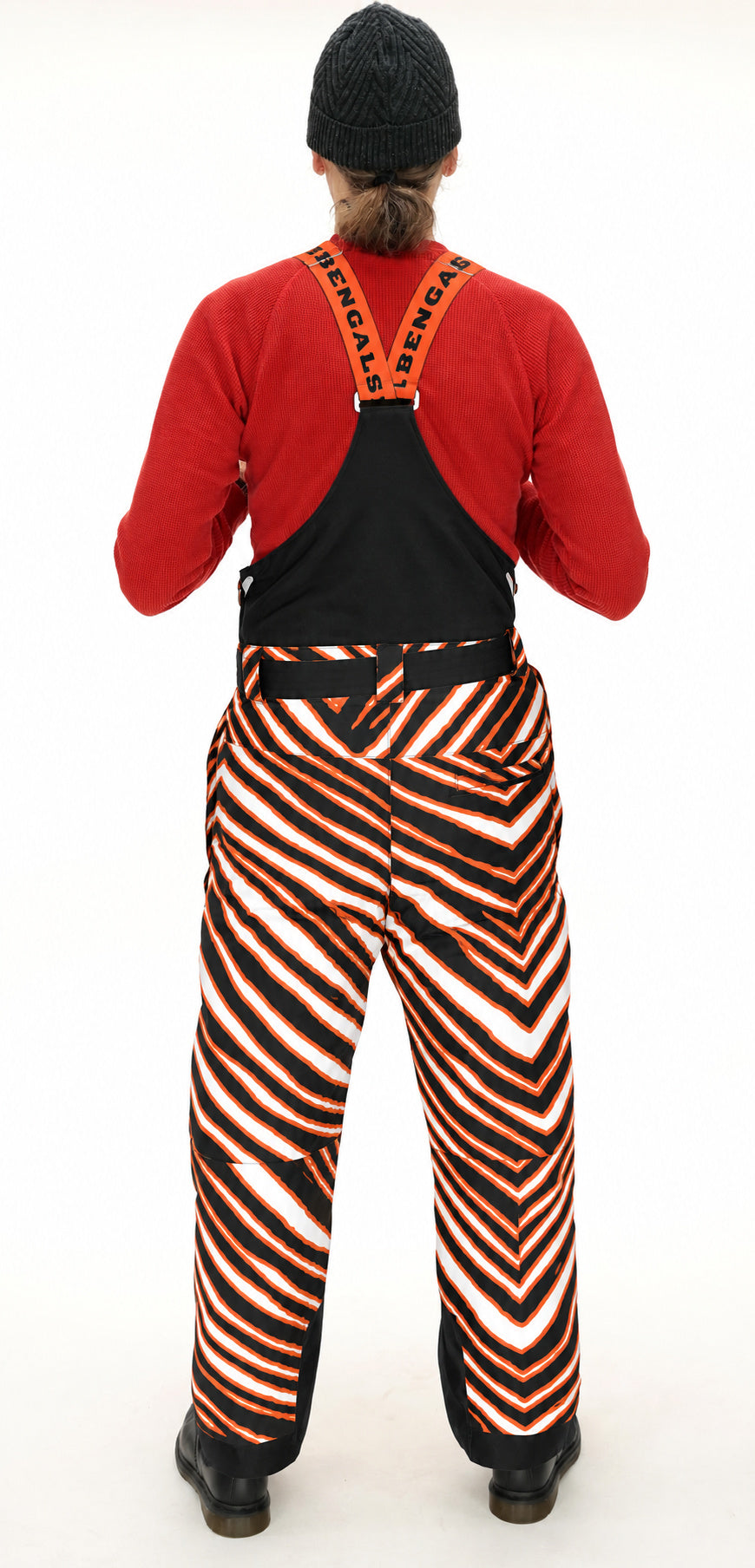 Zubaz NFL Cincinnati Bengals Adult Unisex Team Color Zebra Blizzard Snow Bib