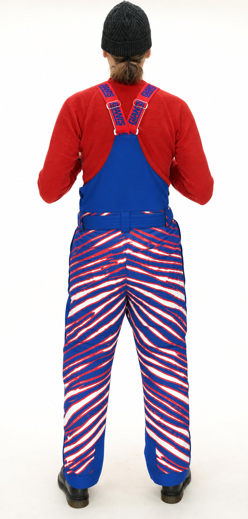 Zubaz NFL New York Giants Adult Unisex Team Color Zebra Blizzard Snow Bib