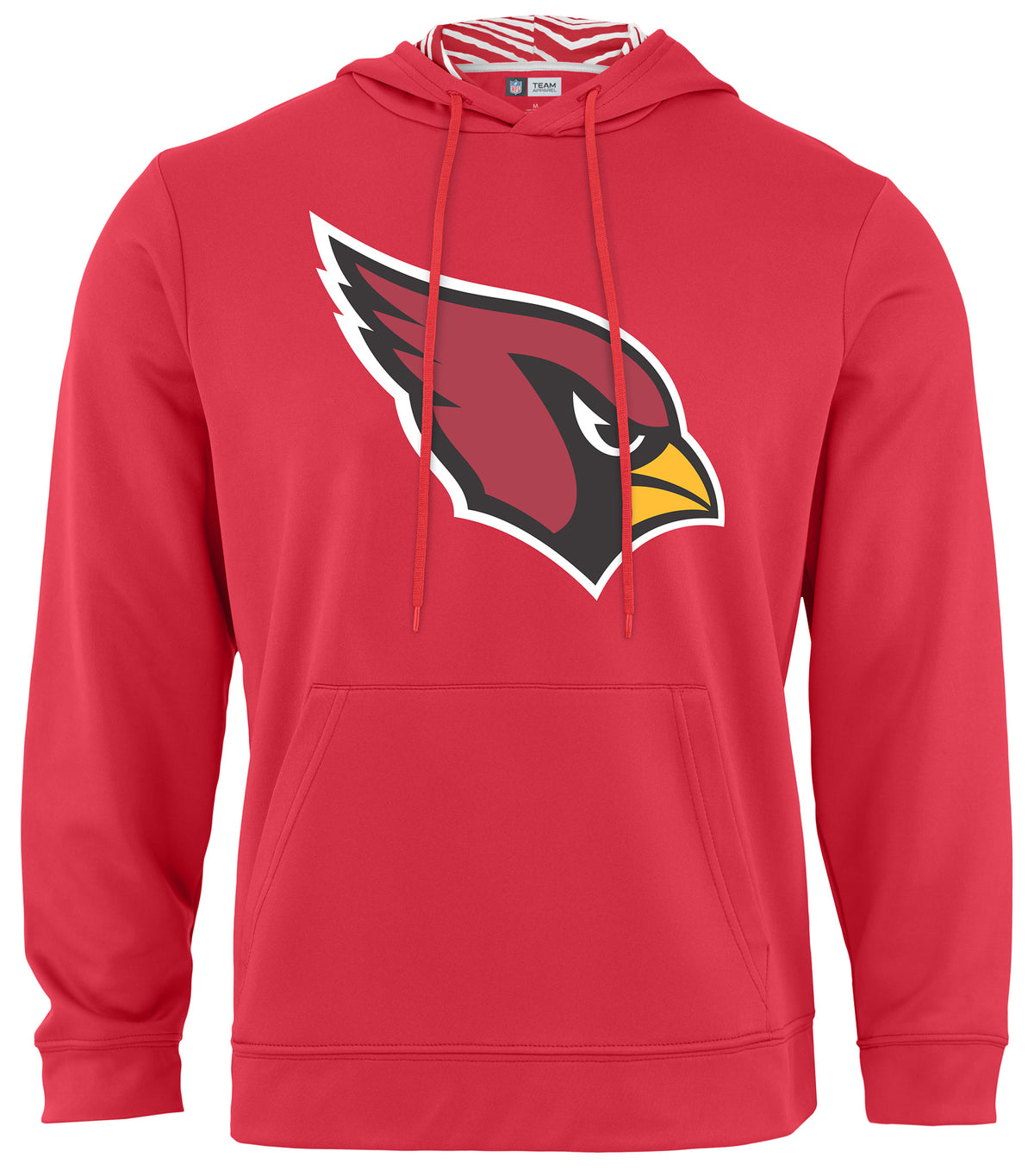 Zubaz NFL Men's Arizona Cardinals Team Color Primary Logo With Zebra Hood Liner - Official NFL Cardinals Zubaz Apparel (1 of