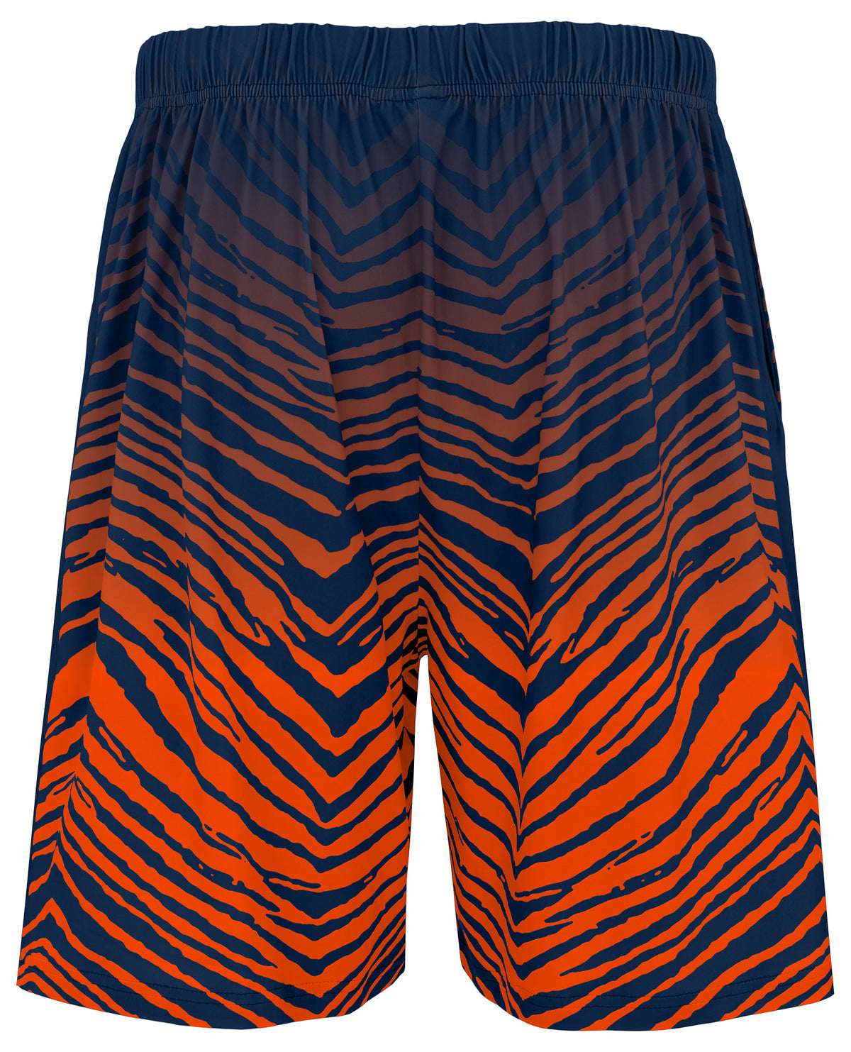 Zubaz NFL Men's 7in Fade Primary Stacked Text Shorts, Denver Broncos