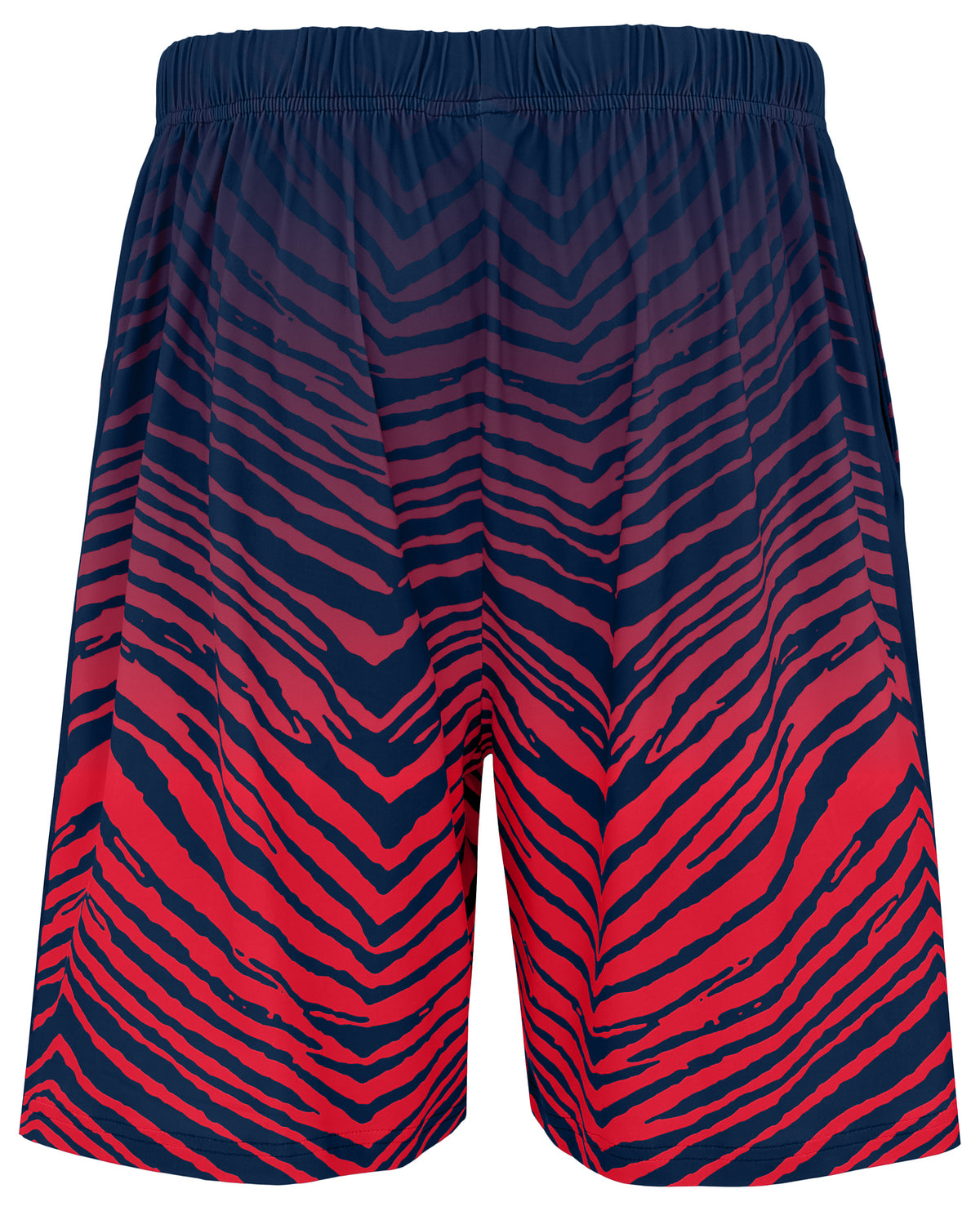 Zubaz NFL Men's 7in Fade Primary Stacked Text Shorts, New England Patriots