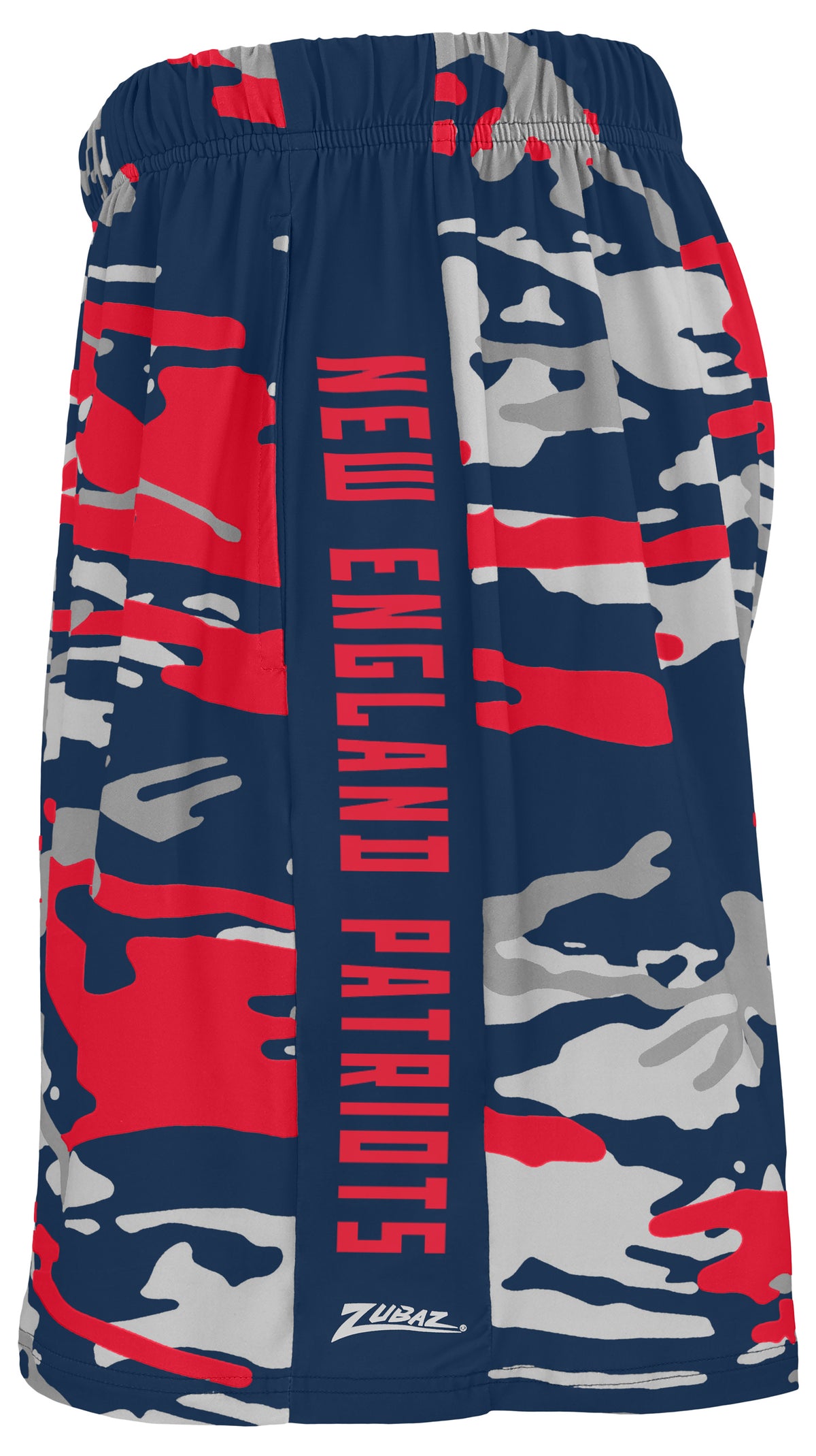Zubaz NFL Men's 7in Alternate Camo Established Block Text Shorts, New England Patriots