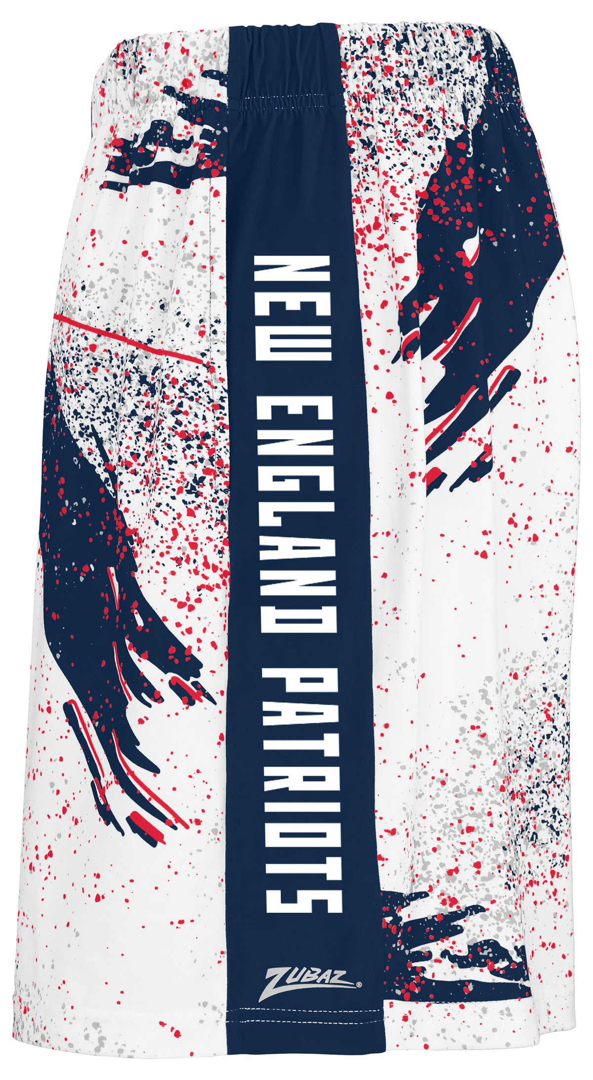 Zubaz NFL Men's 7in Confetti Overtime Block Text Shorts, New England Patriots