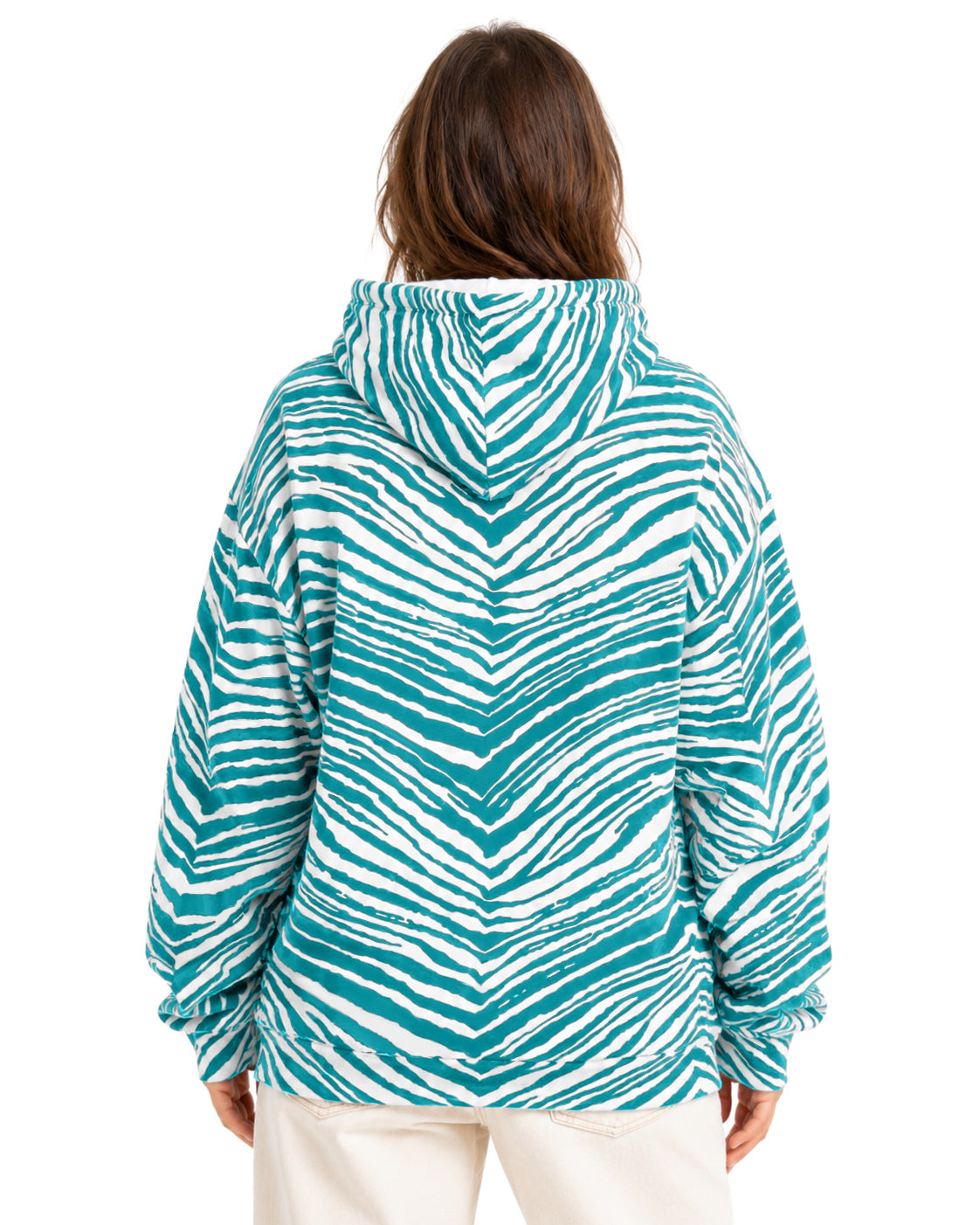Zubaz NFL Men's & Women's 90s Zebra Mono Hoodie, Miami Dolphins