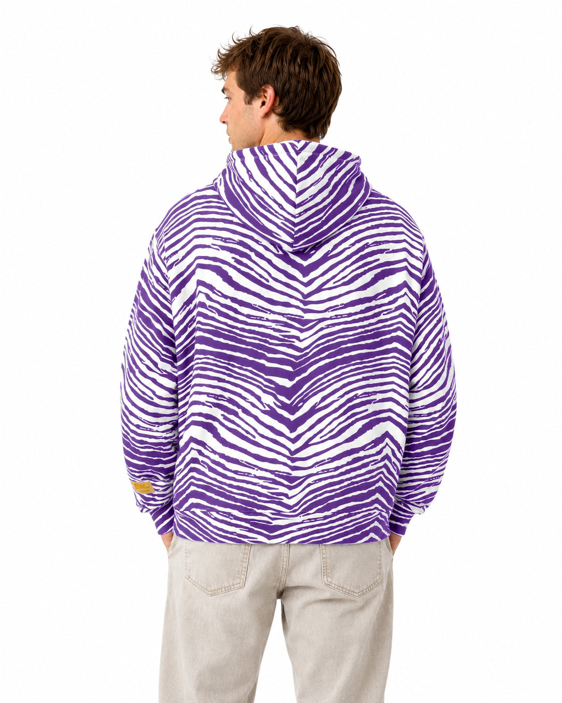 Zubaz NFL Men's & Women's 90s Zebra Mono Hoodie, Minnesota Vikings