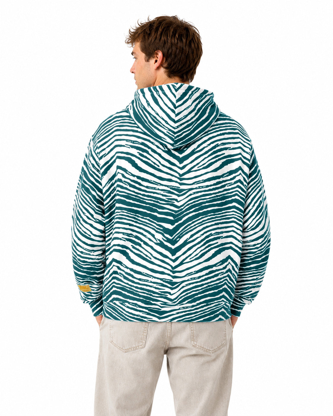 Zubaz NFL Men's & Women's 90s Zebra Mono Hoodie, Philadelphia Eagles