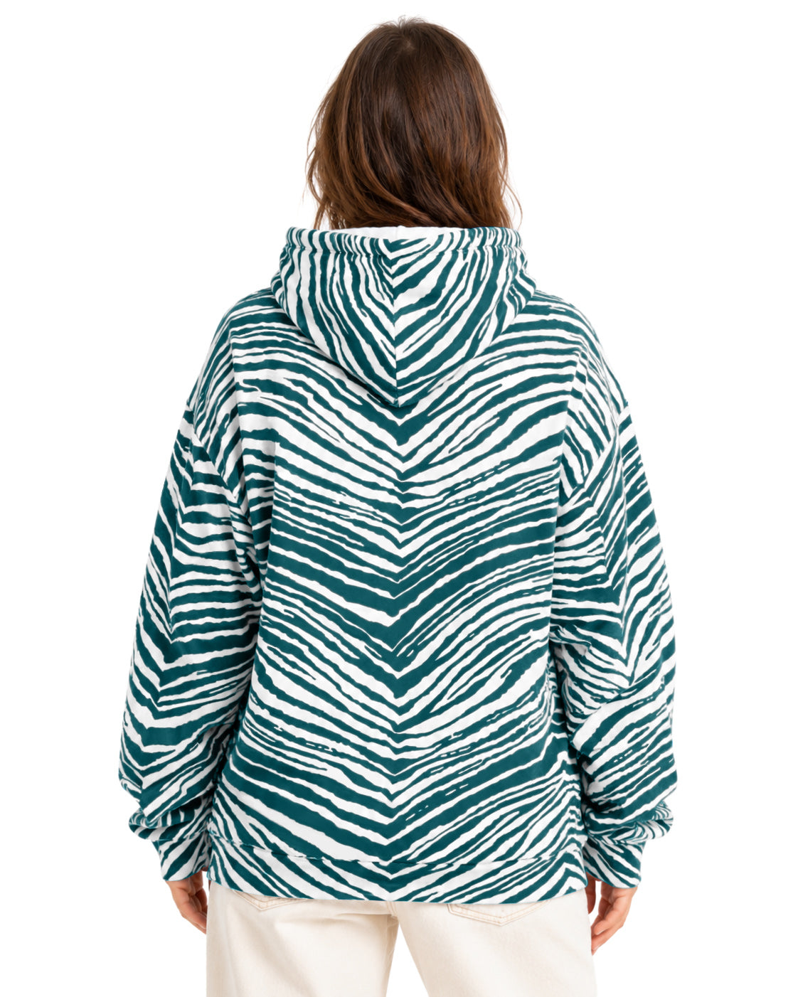 Zubaz NFL Men's & Women's 90s Zebra Mono Hoodie, Philadelphia Eagles