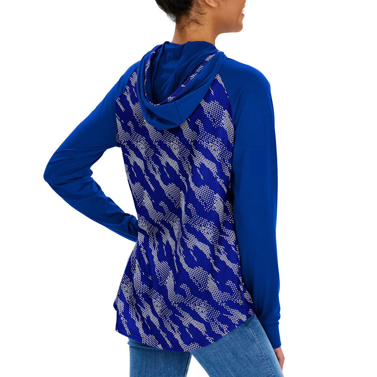 Zubaz NFL Indianapolis Colts Women's Viper Accent Elevated Lightweight Hoodie