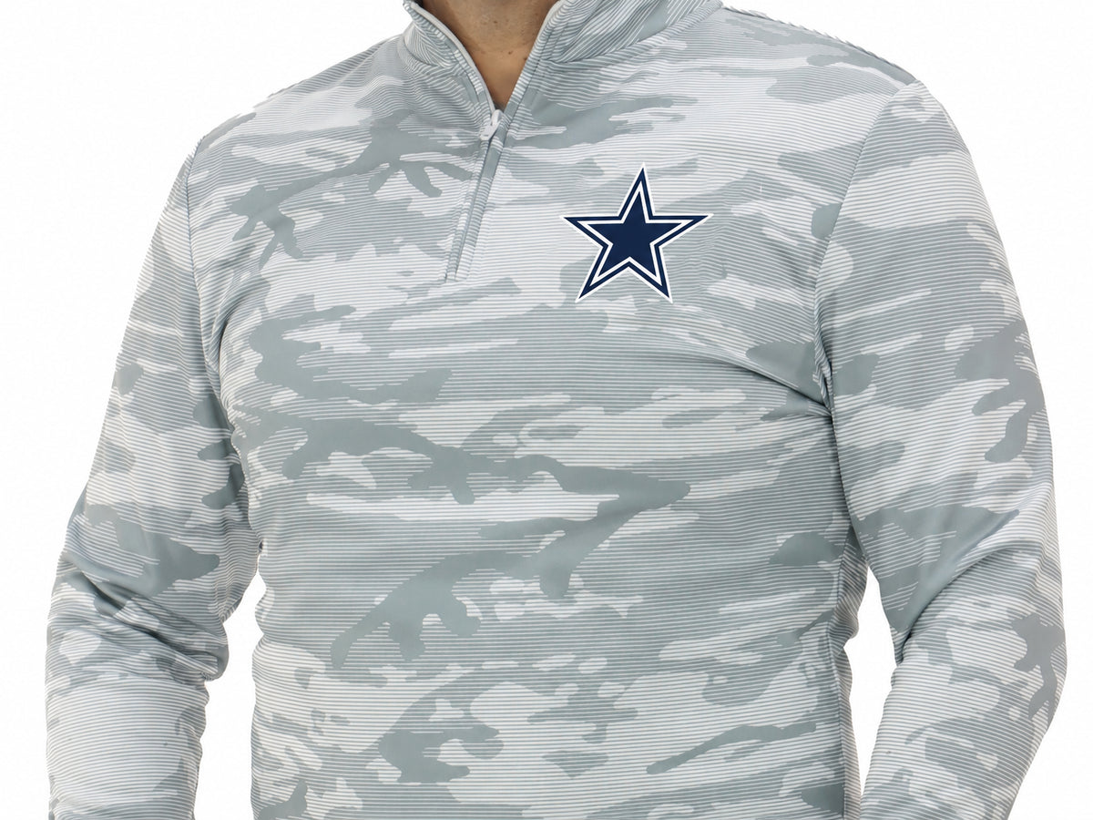 Zubaz NFL Dallas Cowboys Men's Tonal Camo Line 1/4-Zip Top