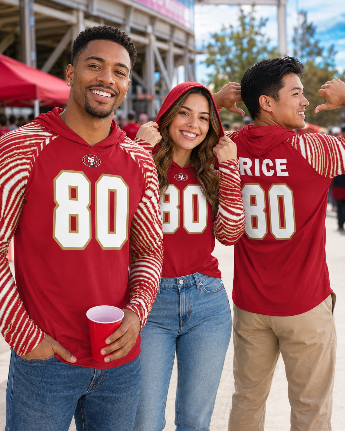 Zubaz NFL Legends Jerry Rice San Francisco 49ers Men's Legends Zebra Lightweight Hooded Tee
