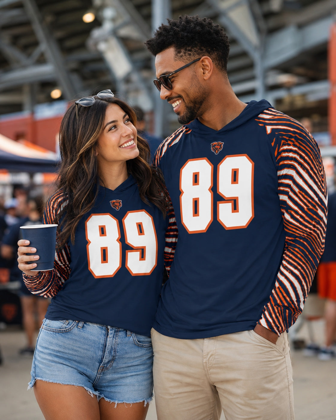 Zubaz NFL Legends Mike Ditka Chicago Bears Men's Legends Zebra Lightweight Hooded Tee
