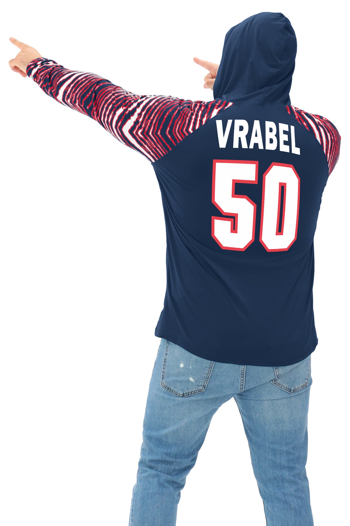Zubaz NFL Legends Mike Vrabel New England Patriots Men's Legends Zebra Lightweight Hooded Tee