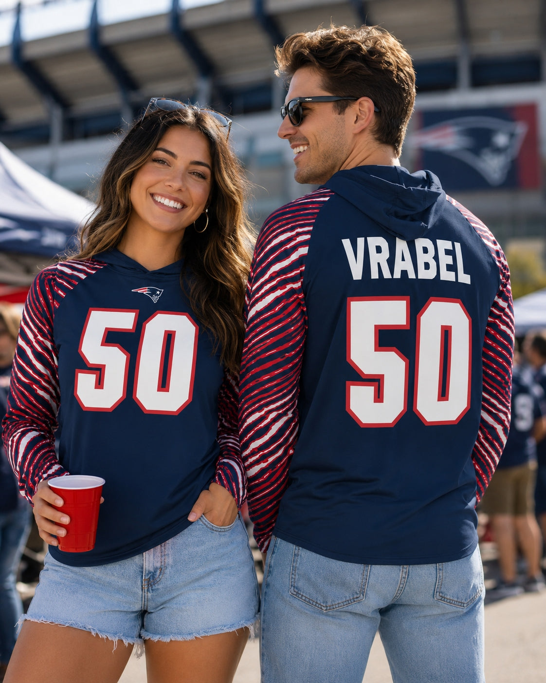 Zubaz NFL Legends Mike Vrabel New England Patriots Men's Legends Zebra Lightweight Hooded Tee