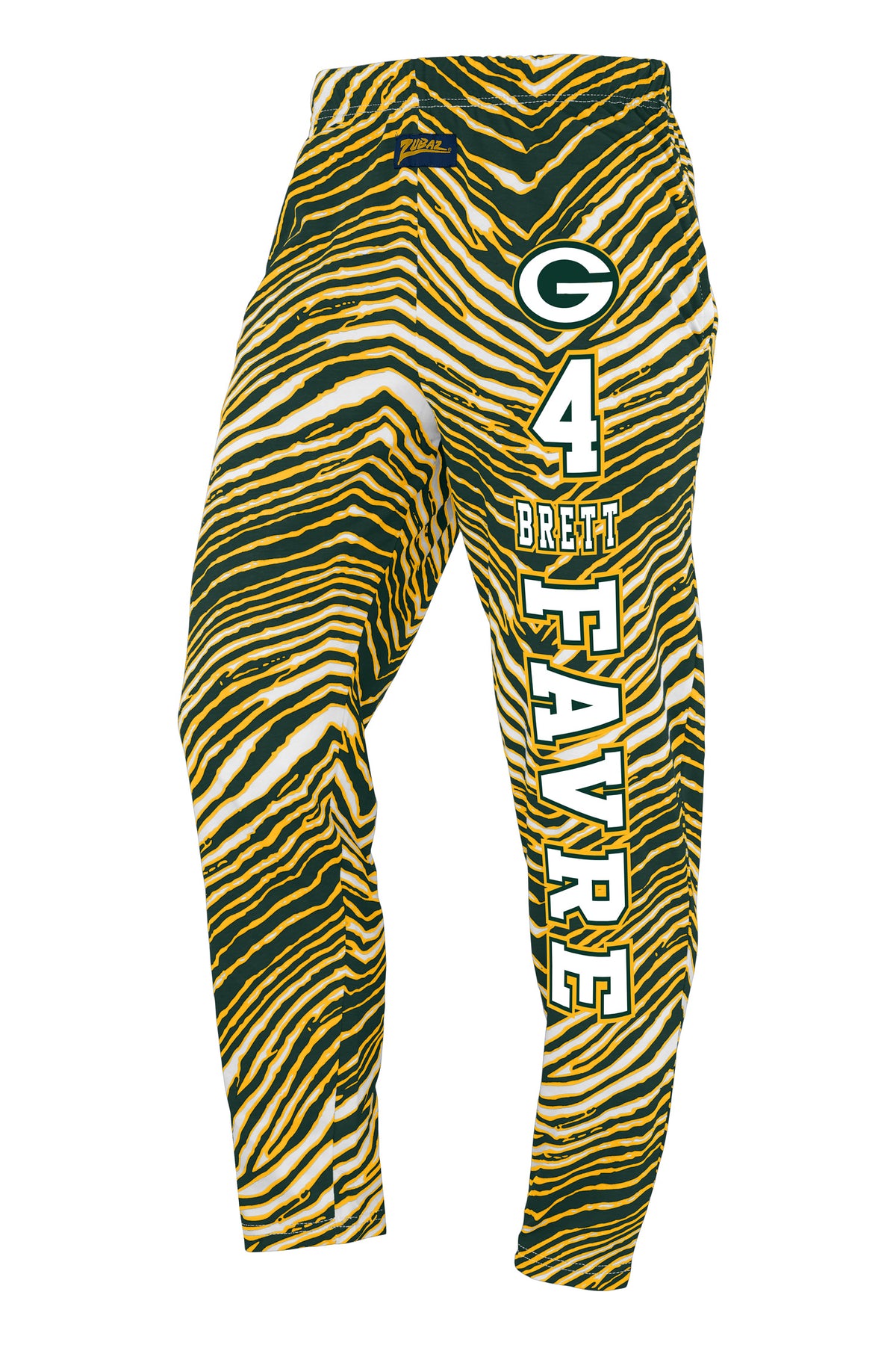 Zubaz NFL Legends Brett Favre Green Bay Packers Unisex Z88 Legends Zebra Pants