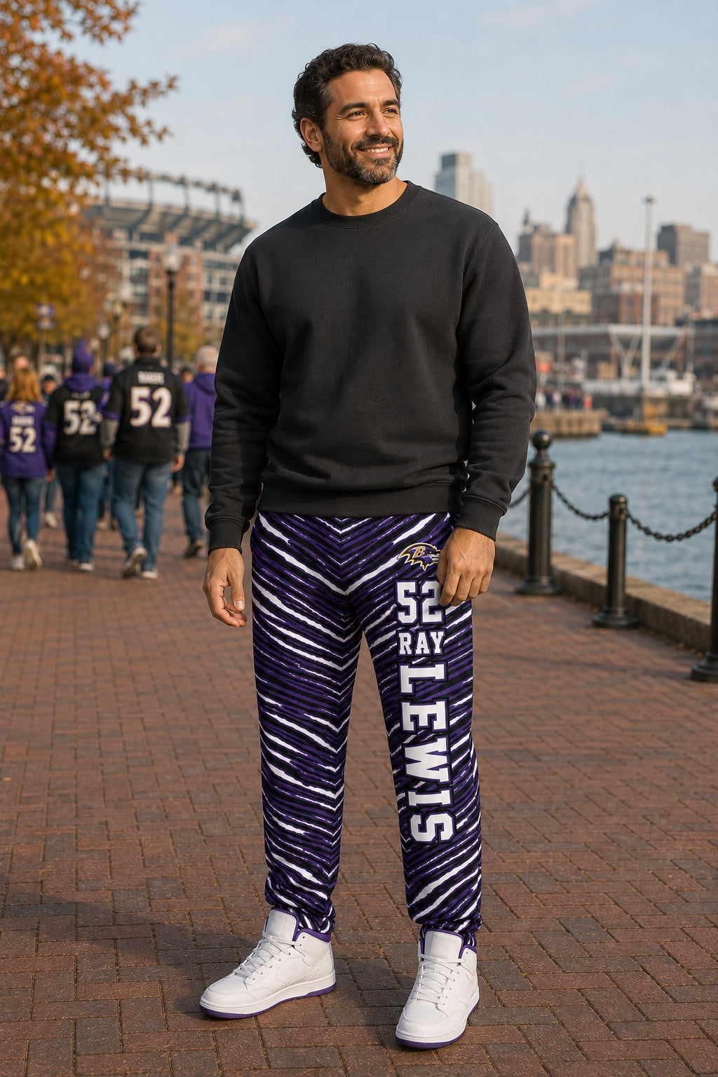 Zubaz NFL Legends Ray Lewis Baltimore Ravens Unisex Z88 Legends Zebra Pants