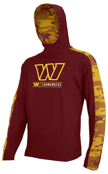 Zubaz NFL Washington Commanders Men's Camo Accent Elevated Lightweight Hoodie