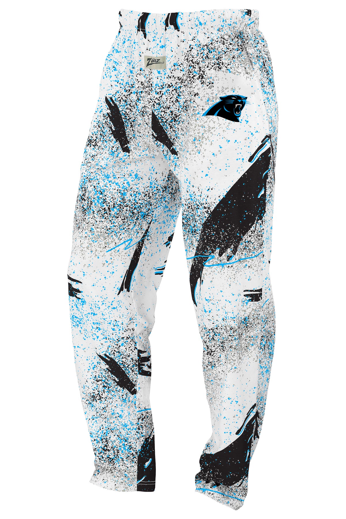 Zubaz NFL Carolina Panthers Adult Unisex 3 Color Confetti Z88 Screen Print Pants