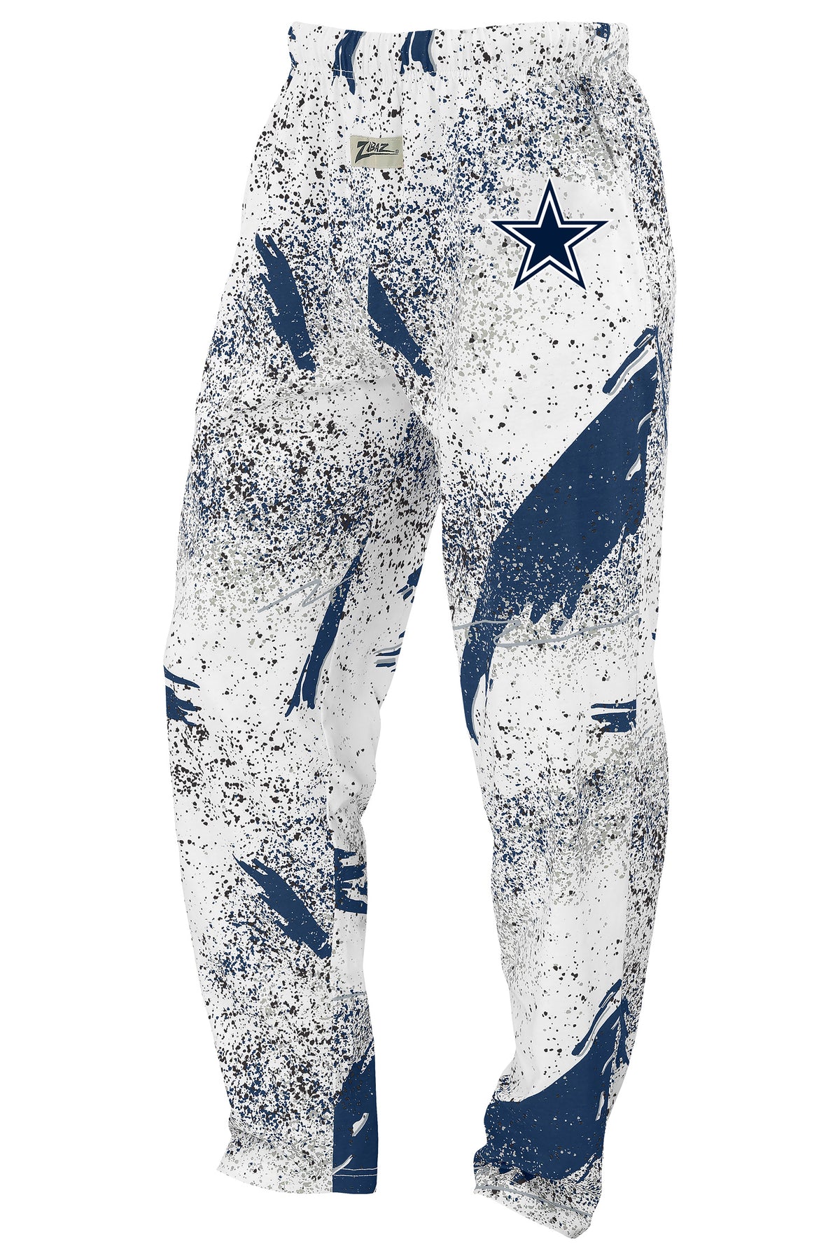Zubaz NFL Dallas Cowboys Adult Unisex Z88 Screen Print Confetti 3 Color Pants — Front