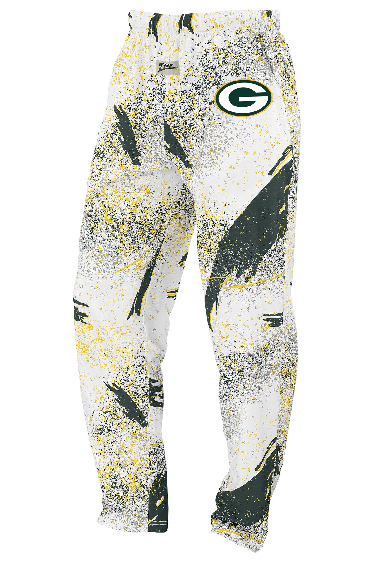 Zubaz NFL Green Bay Packers Adult Unisex 3 Color Confetti Z88 Screen Print Pants