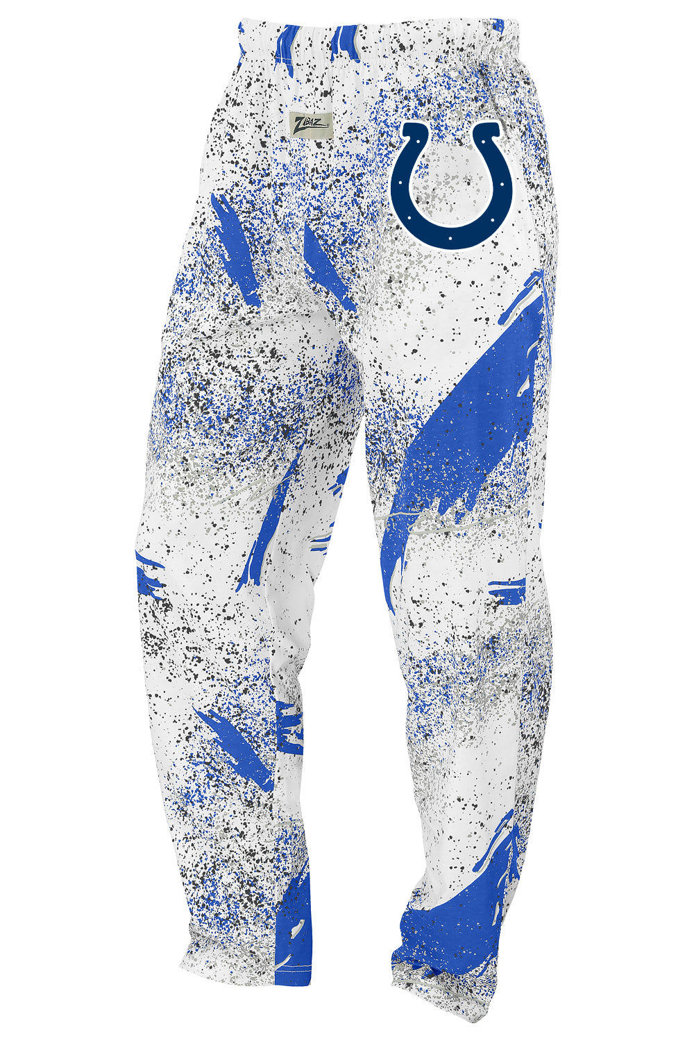 Zubaz NFL Indianapolis Colts Adult Unisex 3 Color Confetti Z88 Screen Print Pants