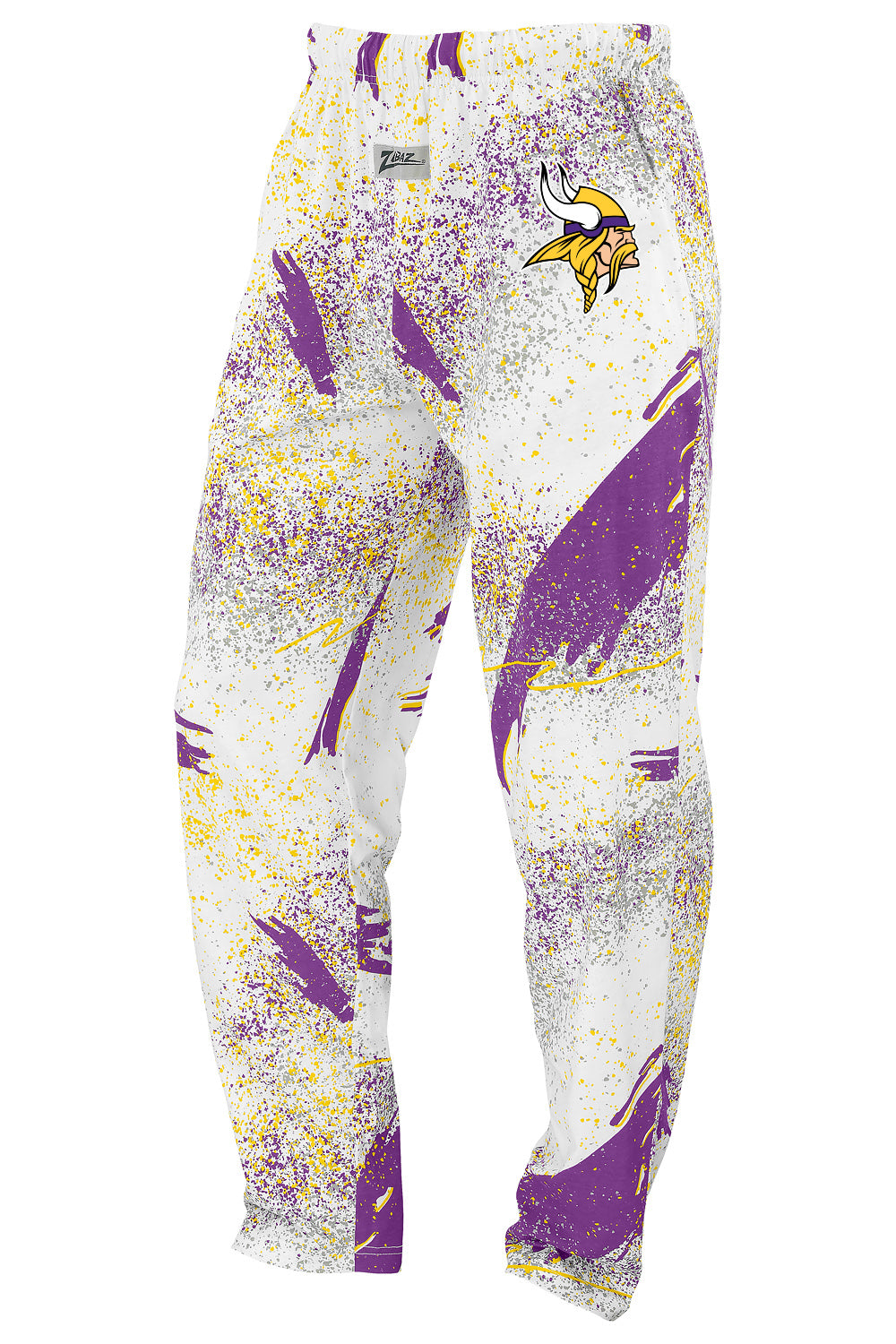 Zubaz NFL Minnesota Vikings Adult Unisex 3 Color Confetti Z88 Screen Print Pants