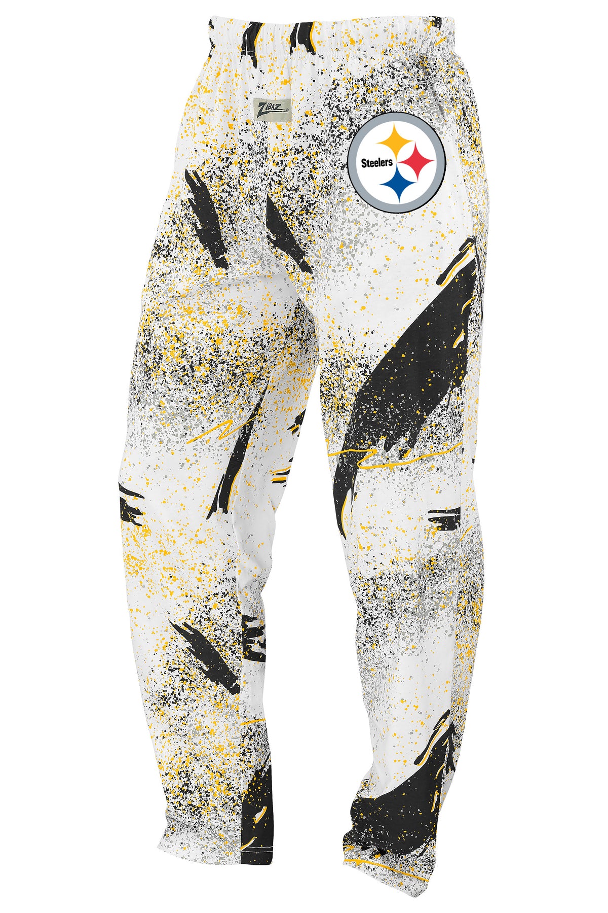 Zubaz NFL Pittsburgh Steelers Adult Unisex 3 Color Confetti Z88 Screen Print Pants