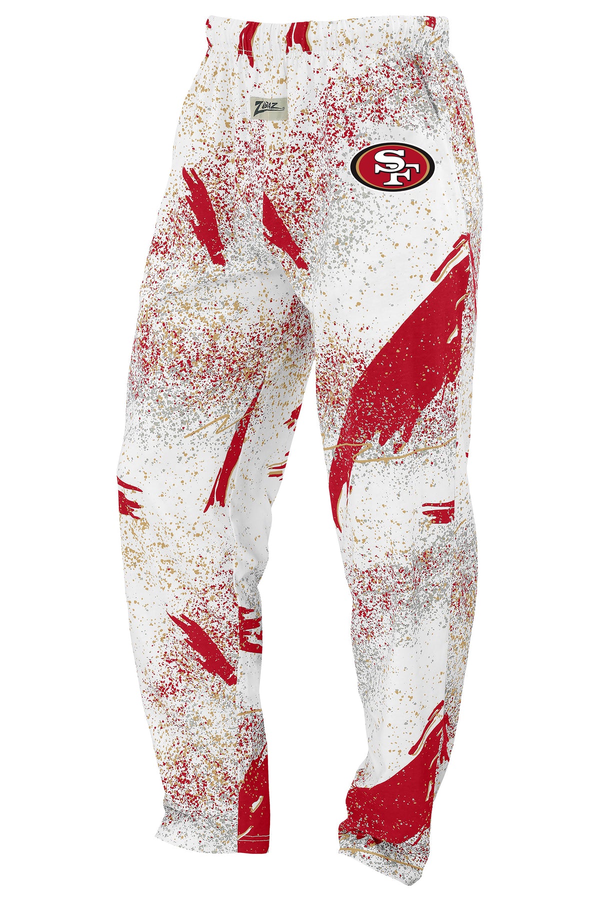 Zubaz NFL San Francisco 49ers Adult Unisex 3 Color Confetti Z88 Screen Print Pants