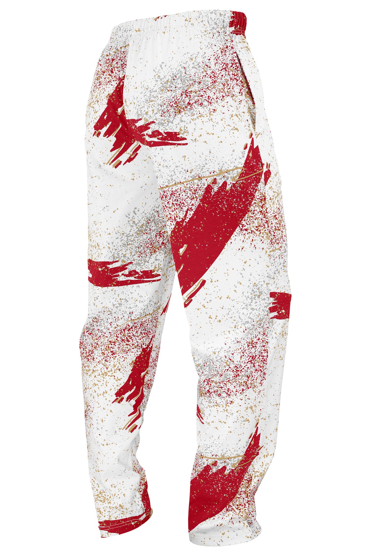 Zubaz NFL San Francisco 49ers Adult Unisex 3 Color Confetti Z88 Screen Print Pants