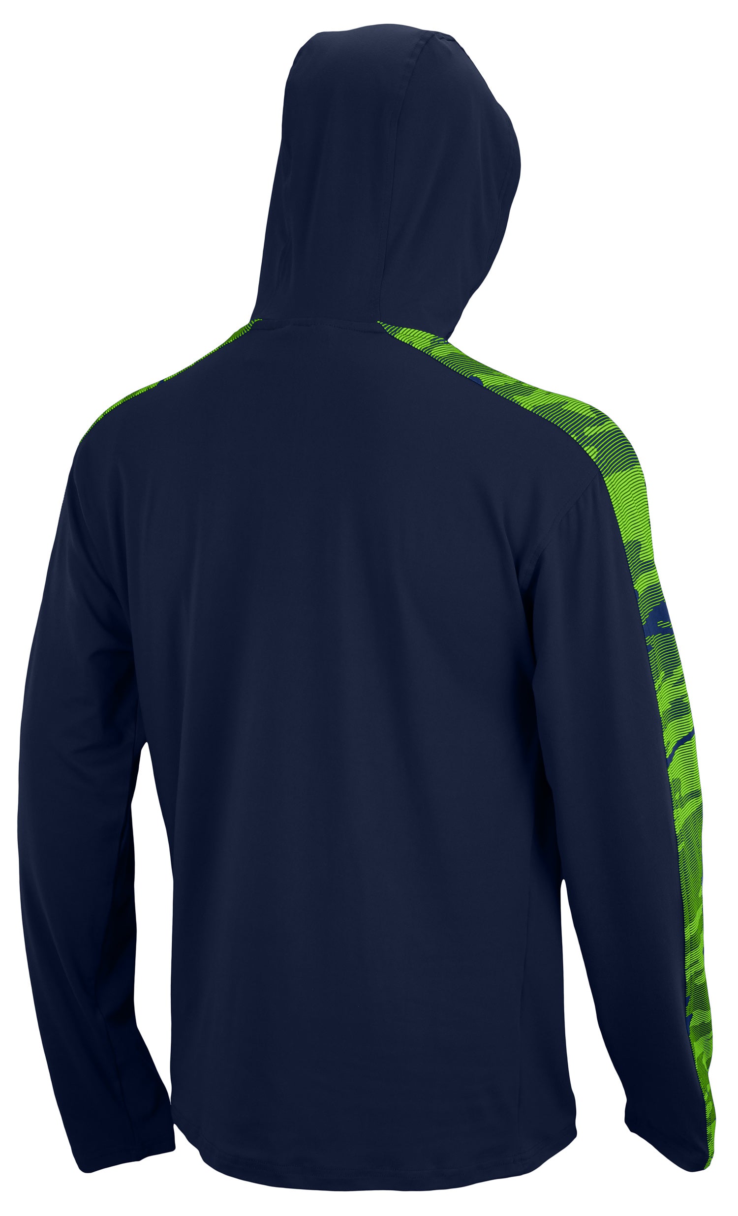 Zubaz NFL Seattle Seahawks Men's Team Color Solid Camo Lines Accent Elevated Lightweight Hoodie