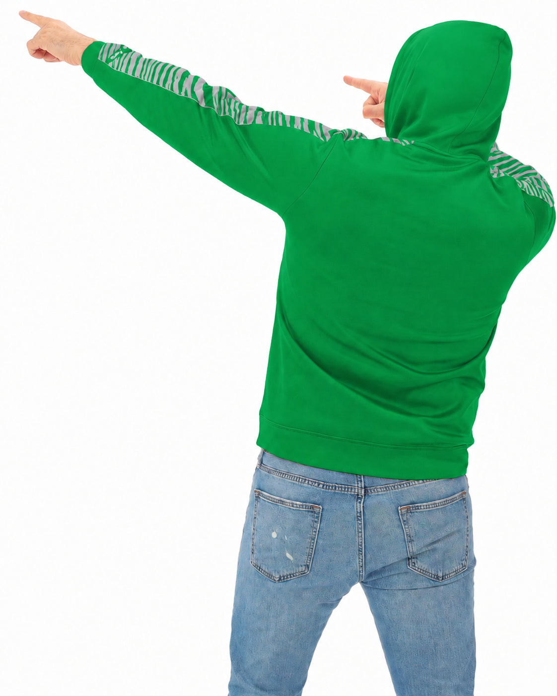 Zubaz NFL Men's Classic Linebacker 2 Color Zebra Sleeve Panel Hoodie, Philadelphia Eagles
