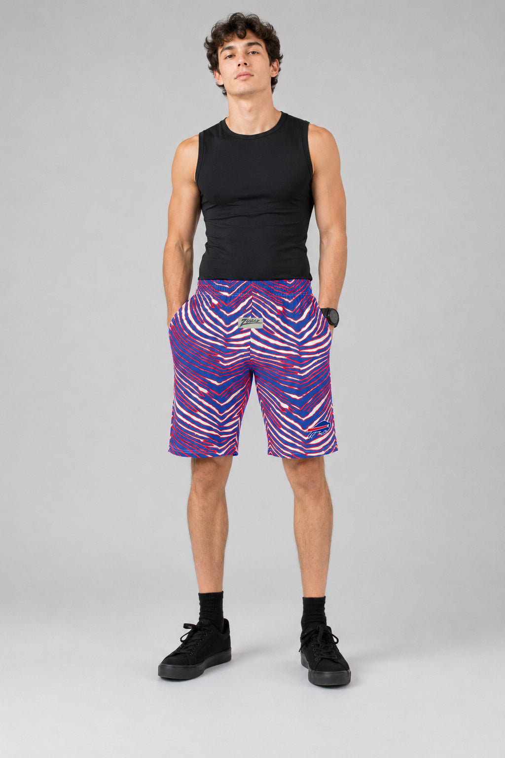 Zubaz NFL Z88 Short 3 Color Zebra, Buffalo Bills